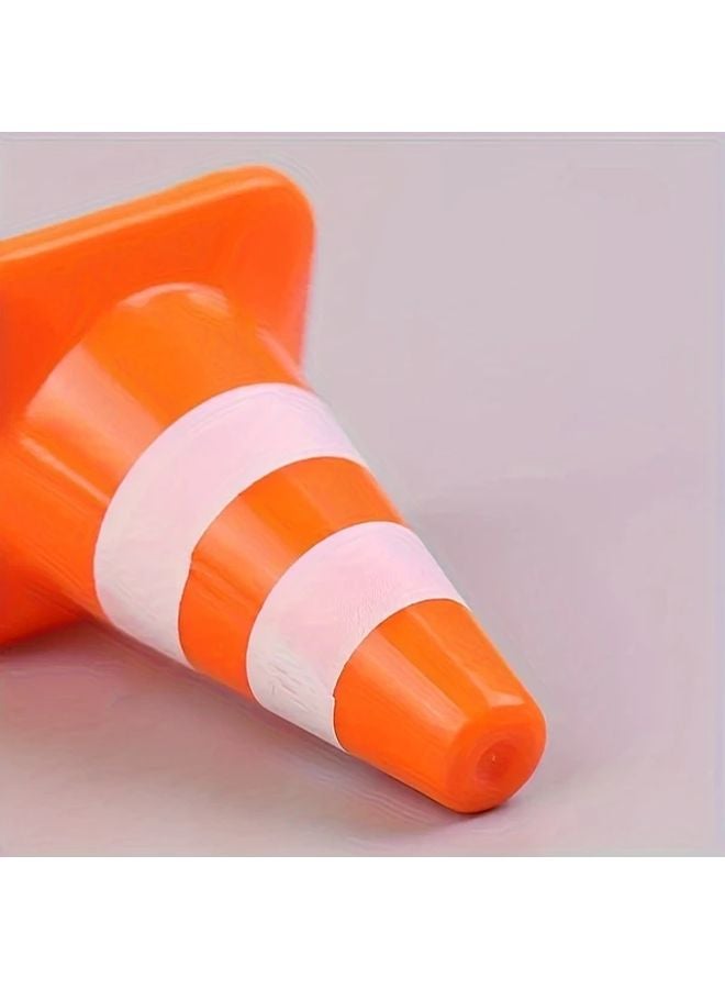 8Pcs Mini Traffic Cones Bright Orange White Stripes Durable ABS Plastic - Image 5