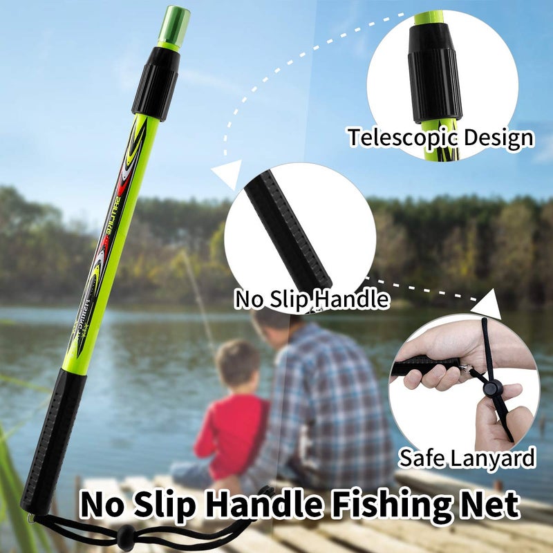 SAN LIKE Fishing Net Fish Landing Nets Collapsible Telescopic Sturdy Pole Handle for Saltwater Freshwater (41/43/76inches) - Image 4