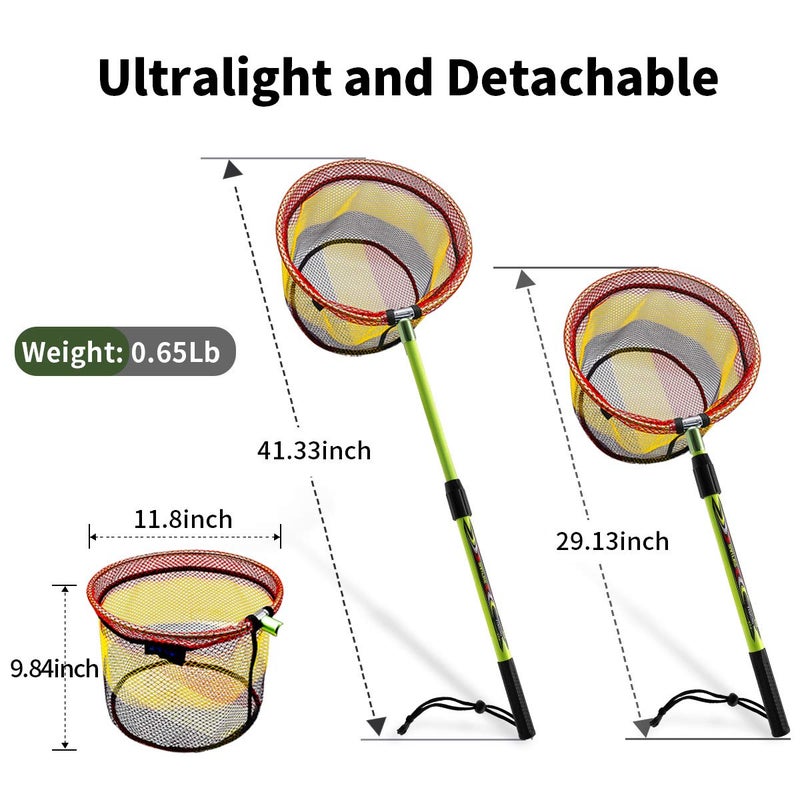 SAN LIKE Fishing Net Fish Landing Nets Collapsible Telescopic Sturdy Pole Handle for Saltwater Freshwater (41/43/76inches) - Image 2