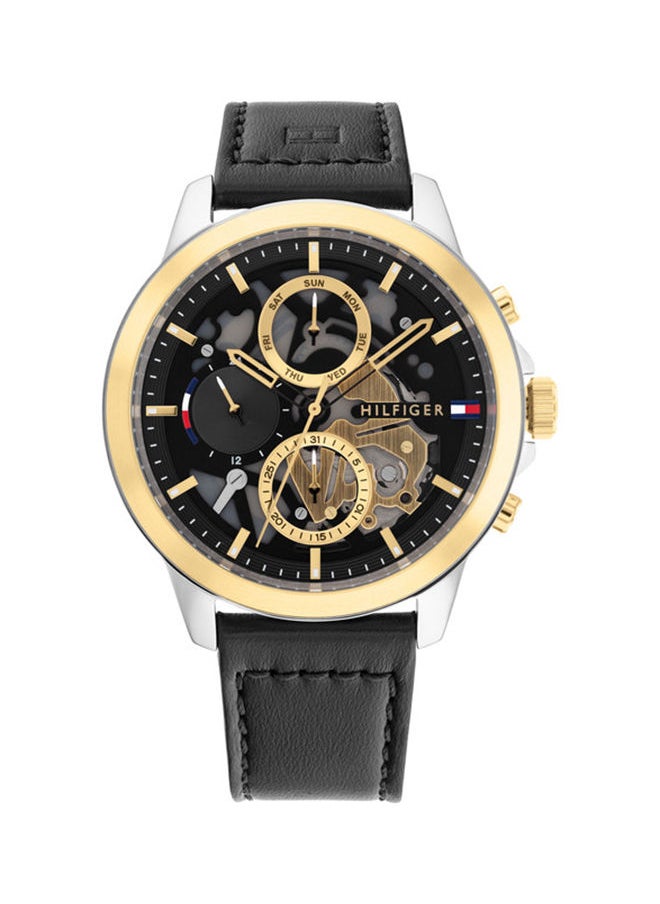 TOMMY HILFIGER - Men Buckle Analog Round Leather Wrist Watch 1710474 - 44Mm - Image 1