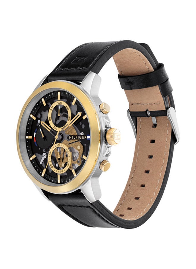 TOMMY HILFIGER - Men Buckle Analog Round Leather Wrist Watch 1710474 - 44Mm - Image 1