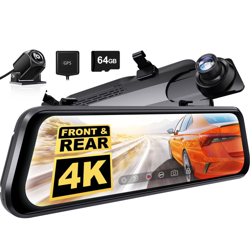 WOLFBOX G930 4K Mirror Dash Cam with Reverse Assist & 64GB Card - Image 4