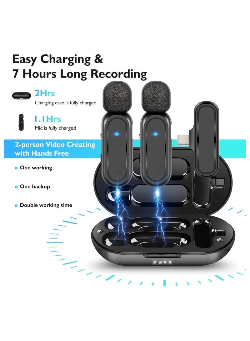 Wireless Lavalier Microphone for USB C Smartphones | iPhone 15 and Android Devices | Plug and Play Mini Mic with Charging Case for YouTube TikTok Live Streaming Gaming (USB-C Port) - Image 2