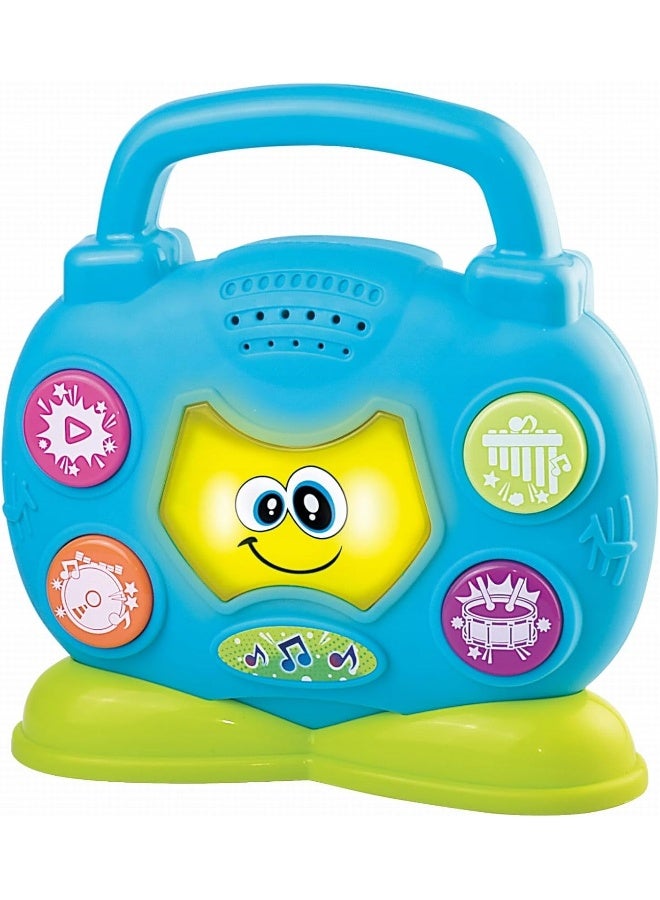 Little Learners بود الموسيقى الأول للأطفال - مشغل موسيقى محمول مع 3 نغمات آلات موسيقية، أضواء LED تتزامن مع الموسيقى، 12 شهرًا وما فوق - Image 1