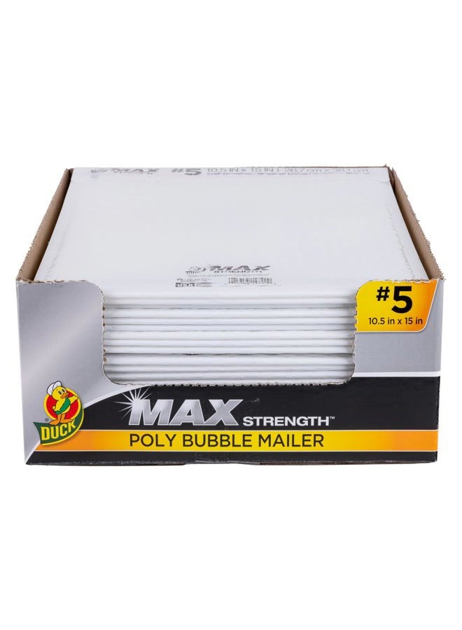 Duck Brand #5 Poly Bubble Mailer, White, 10.5 inch x 15 inch, 25 Pack - Image 1