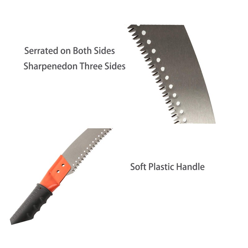 HOSKO 10FT Pole Saw for Tree Trimming, Long Extension Pruning Saw, Blade Tree Trimmer Pole, Manual Pole Cutter for, Yard Garden and Patios Trees Branches Cutting - Image 2