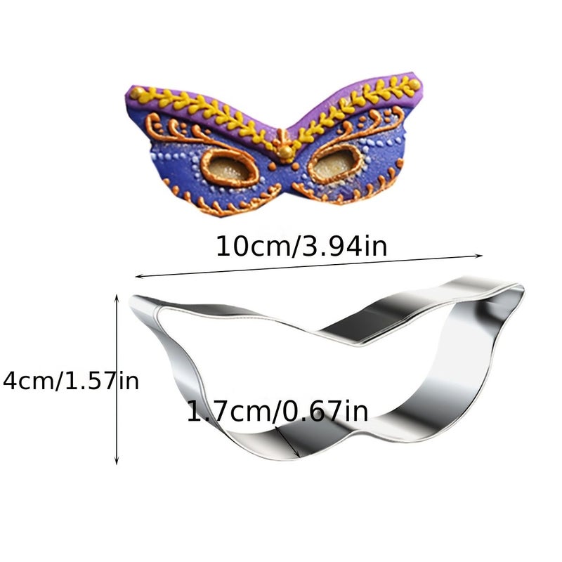 Mask Shaped Stainless Steel Cookie Cutter for Baking Masquerade Party Desserts - Image 2