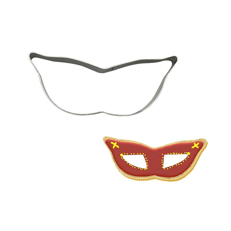 Mask Shaped Stainless Steel Cookie Cutter for Baking Masquerade Party Desserts - Image 4