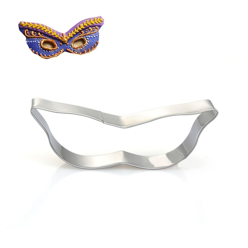Mask Shaped Stainless Steel Cookie Cutter for Baking Masquerade Party Desserts - Image 1