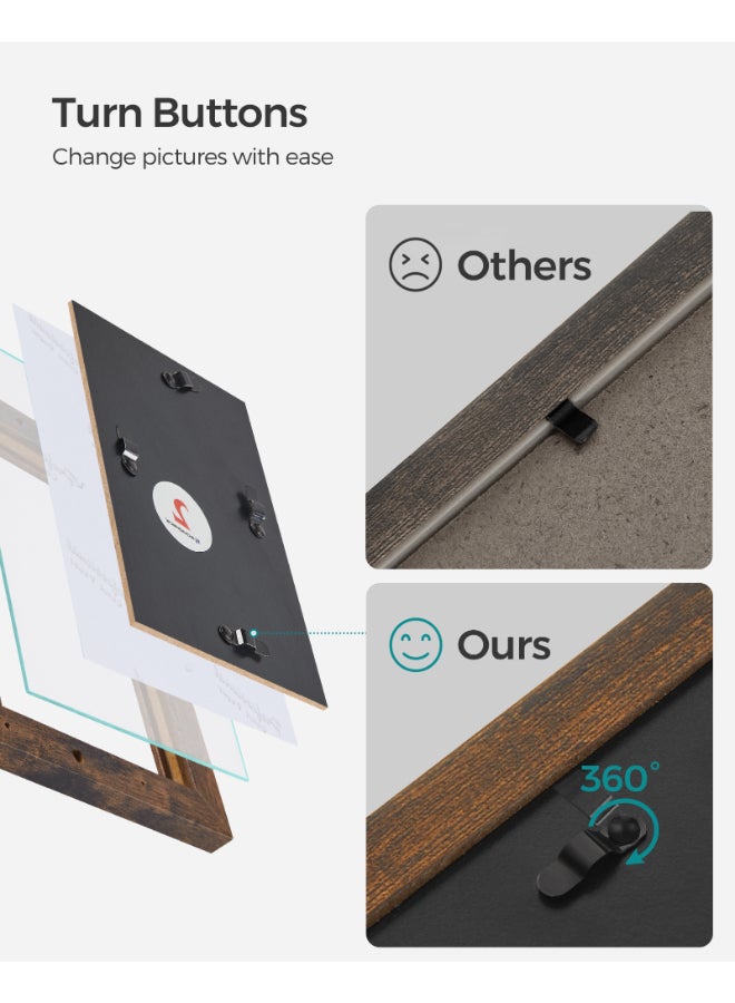 SONGMICS 4x6 Collage Picture Frames, 12-Pack Photo Collage Frame for Wall Decor, Glass Front, Assembly Required, Rustic Brown - Image 4