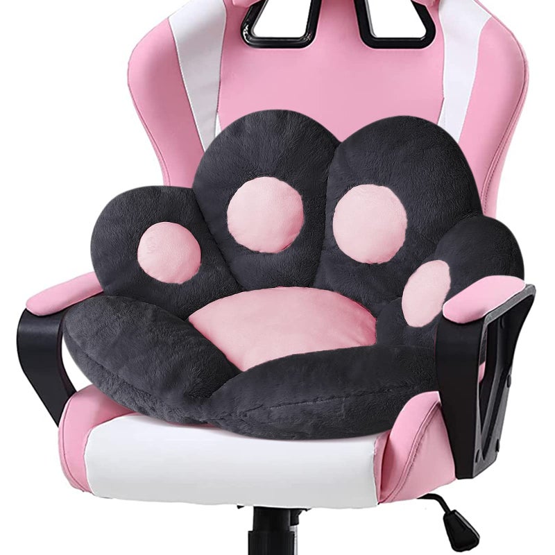 Ditucu Cat Paw Cushion Kawaii Chair Cushions 31.4 x 27.5 inch Cute Stuff Seat Pad Comfy Lazy Sofa Office Floor Pillow for Gaming Chairs Room Decor Black - Image 1