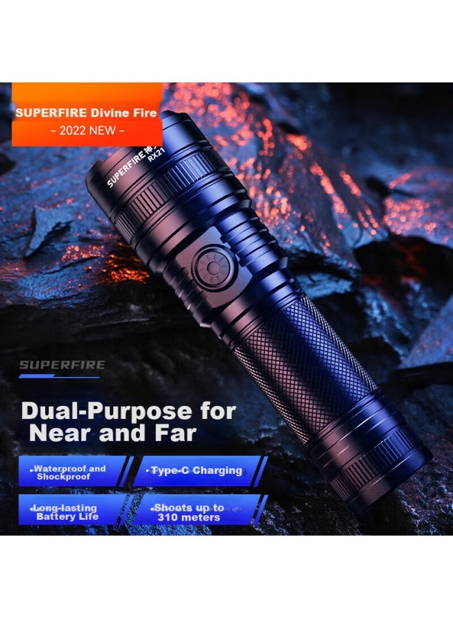Supfire Rx21 High-intensity Flashlight With Zoom, Ultra-bright Long-range Beam, Long Battery Life, For Outdoor Survival, Military, Outdoor Cycling, And Home Use - Image 5
