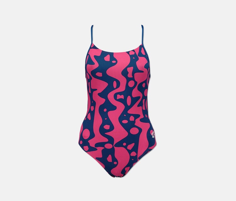 arena Women Arlequim Accelerate Back Swimwear, Pink and Blue  - Image 1