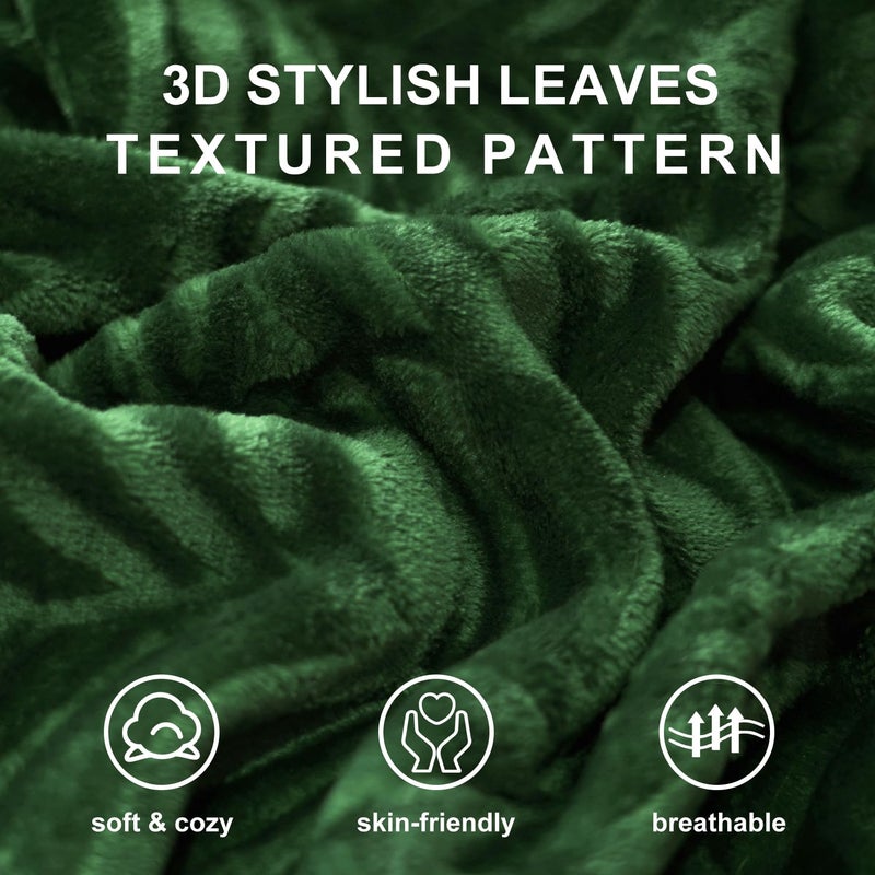 SOCHOW Body Pillow Cover 21x54 Inches, Super Soft and Cozy Leaves Textured Fleece Long Body Pillowcase with Zipper Closure,1 Pack, Olive Green - Image 4