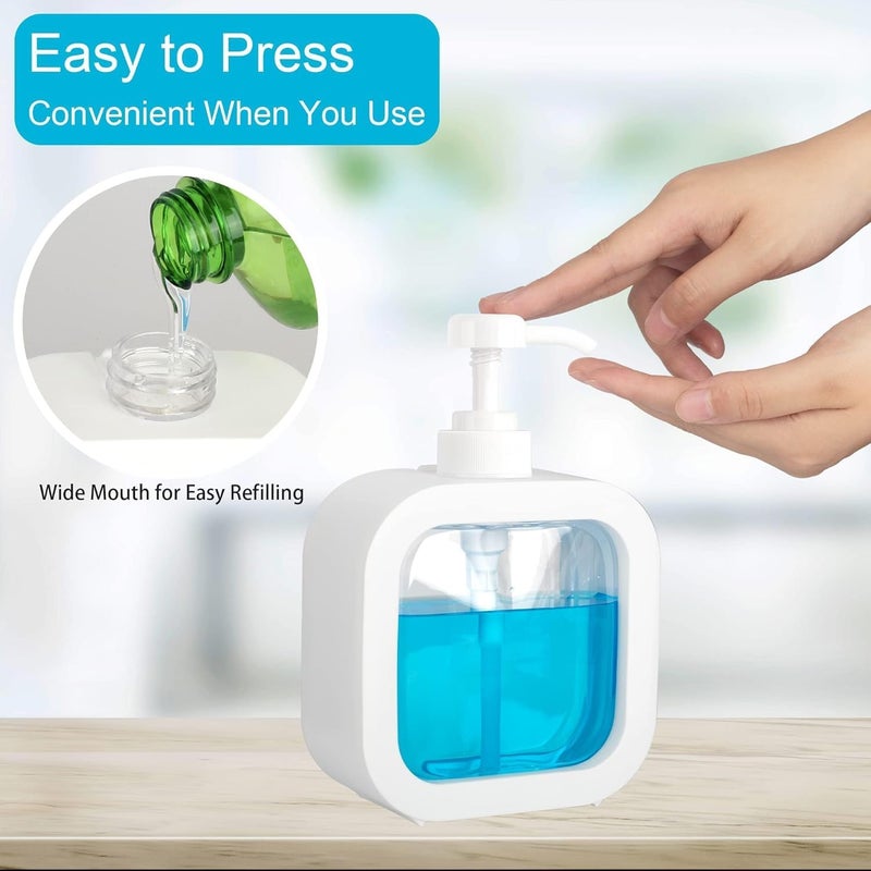 KLIVE Plastic Soap Dispenser Bottle for Bathroom Kitchen, Large Capacity 300ml Refillable Hand Wash, Shampoo, Lotion, Dish Detergent Bottle with Pump (2 PCS) - Image 5