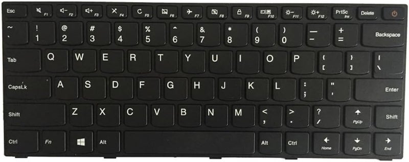 Wistar لوحة مفاتيح لابتوب متوافقة مع Lenovo IDEAPAD 110-14ISK E41-10 E41-15 E41-20 E41-25 (أسود). النسخة الأمريكية (مع زر تشغيل/إيقاف) - Image 1