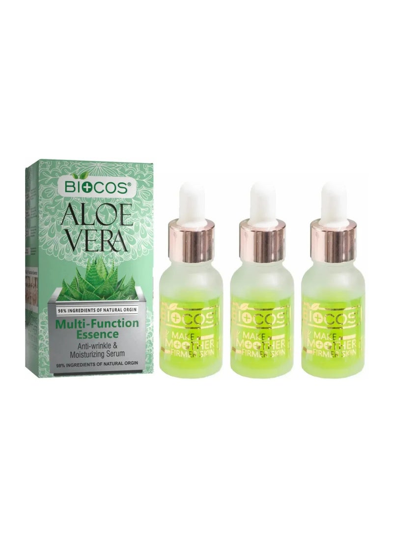 BIOCOS Multi Serum Aloe Vera – Hydrating & Brightening Skin Serum with Aloe Vera - Pack of 3 - Image 1