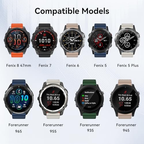 ISABAKE 22mm Watch Band Compatible with Garmin Fenix 8 47MM/Fenix 7/6/5, Fenix 6/7 Pro, Fenix 5 Quick Fit Silicone Magnetic Strap for Men Women - Image 5
