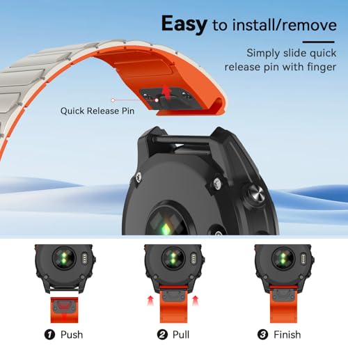 ISABAKE 22mm Watch Band Compatible with Garmin Fenix 8 47MM/Fenix 7/6/5, Fenix 6/7 Pro, Fenix 5 Quick Fit Silicone Magnetic Strap for Men Women - Image 4