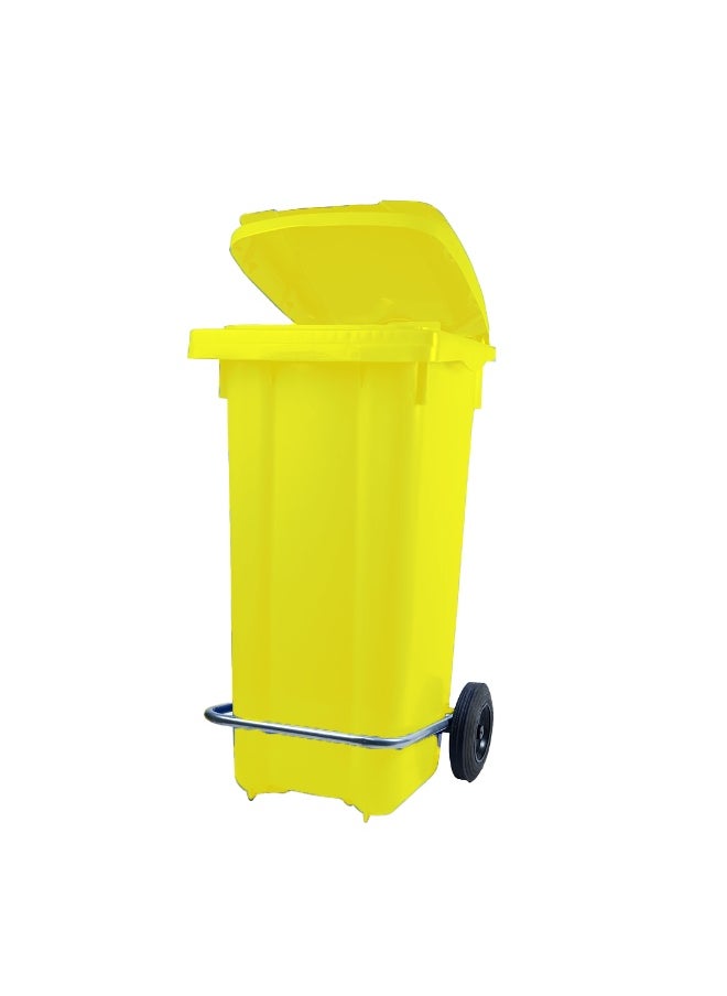 Ethic Solutions Eco-Friendly Pedal Waste Bin – Yellow - 120L – Sustainable Plastic with Leg Pedal 