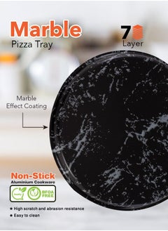 Grandi Cook Marble Pizza Tray Set 7-Layer Granite Coating Non-Stick Surface  Black marbel  26-28-30  - Image 2