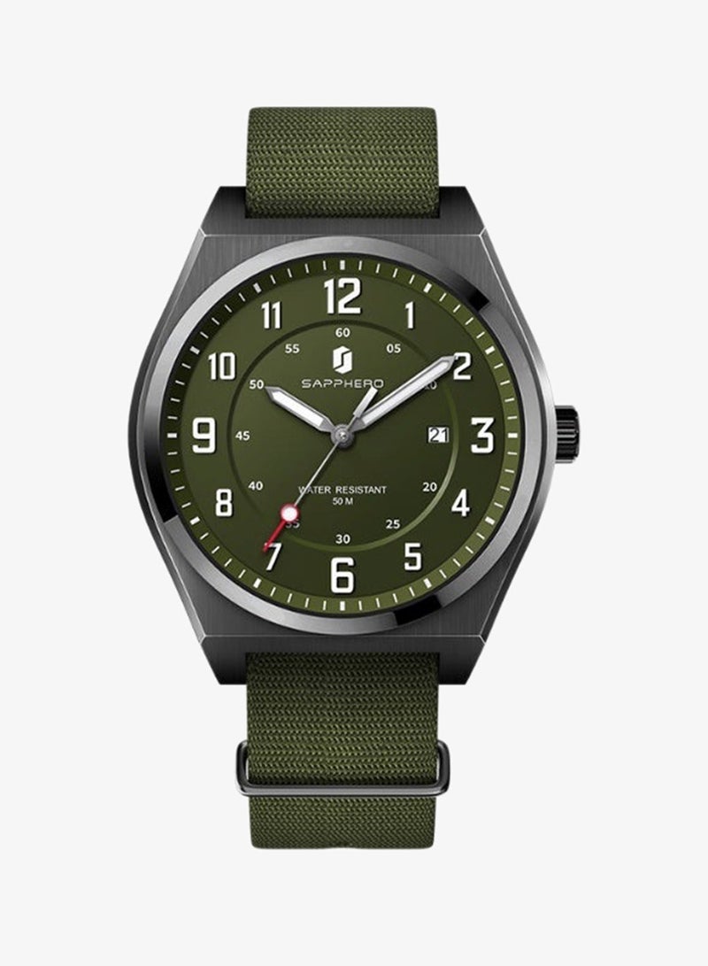 SAPPHERO Men's Watch Military Sports Watch 50M Water Resistant Luminous Pointer 3 O'Clock Date Window Durable Adjustable Casual Watch for Men - Image 3