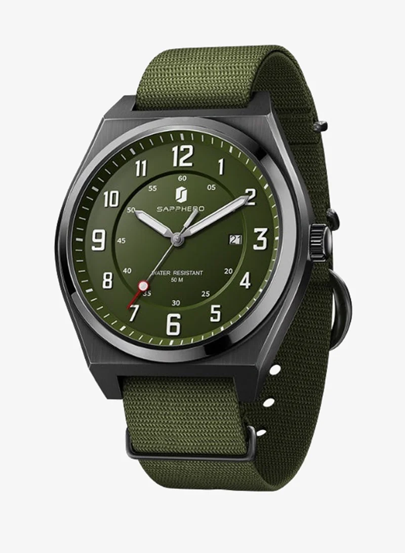 Sapphero  SAPPHERO Men's Watch Military Sports Watch 50M Water Resistant Luminous Pointer 3 O'Clock Date Window Durable Adjustable Casual Watch for Men for Men | Best Price UAE