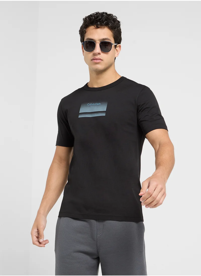 CALVIN KLEIN Graphic Logo Crew Neck T-Shirt