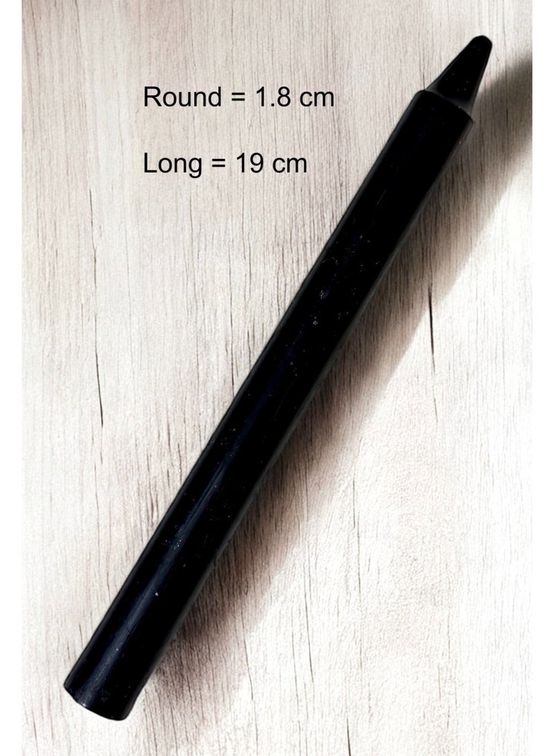 Taper Candles Black Color 10Pcs Long Candles 1.8cm Round x 19cm Long Unscented Candles - Image 3