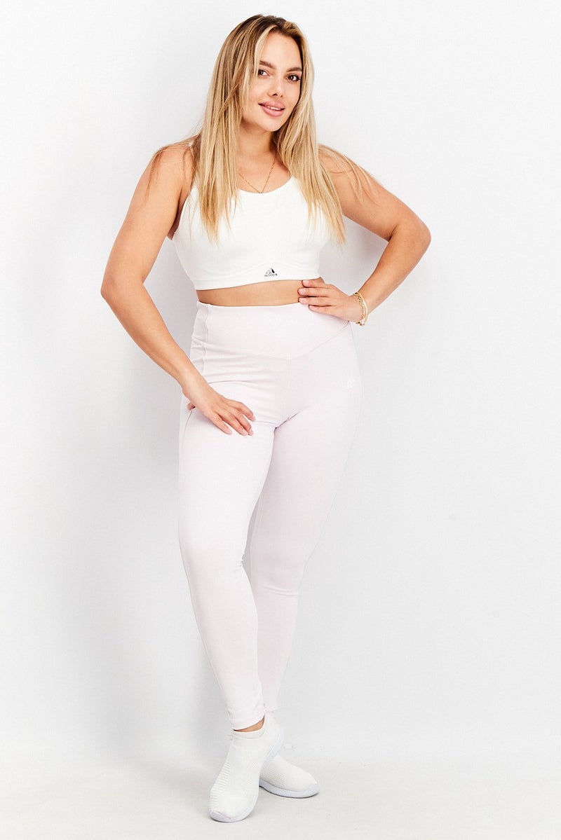 Adidas سوتيان رياضي مبطن بشعار العلامة التجارية للنساء، أبيض - Image 3