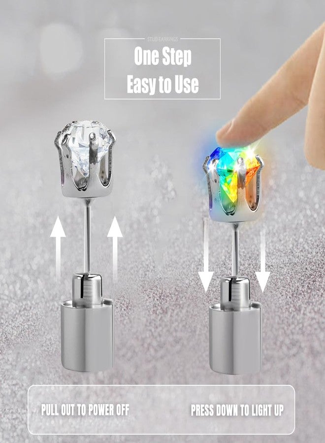 آي سي آي كلوفر 5 أزواج من أقراط LED، أقراط IC ICLOVER متغيرة الألوان بإضاءة تاج مرصع بالألماس، هدية مثالية لحفلات الزفاف والرقص والهالوين والكريسماس، مناسبة للرجال والنساء. - Image 4