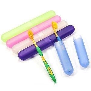 Decorcrafts Multi Coloured Tooth Brush Case Cover with Cap and Holder Silicone Portable Soft Plastic Antibacterial Anti-Dust - Essential Travel Accessory (Pack of 4) - Image 1
