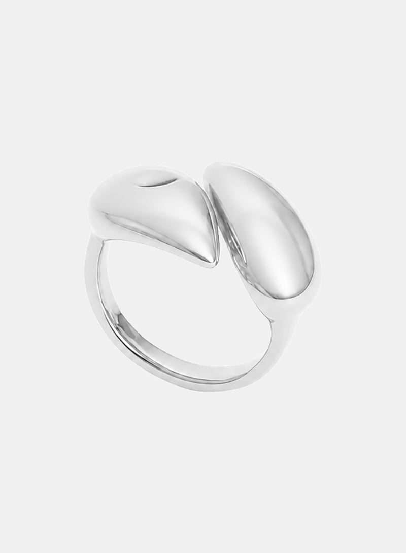 Akher el Ankoud Open Ring With A Double Teardrop Design - Trendy And Chunky For Women - Image 1