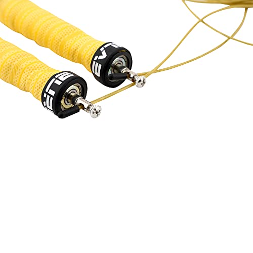 Burnlab Pro Speed Skipping Rope - Anti Slip, Adjustable, Ball Bearing Design for Gym, Crossfit, Double Unders, Speed Jumping, Boxing, Cardio and Weight Loss - for Men and Women (Yellow) - Image 5