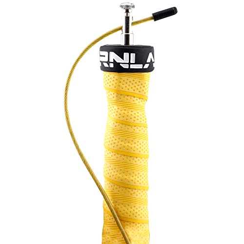 Burnlab Pro Speed Skipping Rope - Anti Slip, Adjustable, Ball Bearing Design for Gym, Crossfit, Double Unders, Speed Jumping, Boxing, Cardio and Weight Loss - for Men and Women (Yellow) - Image 2