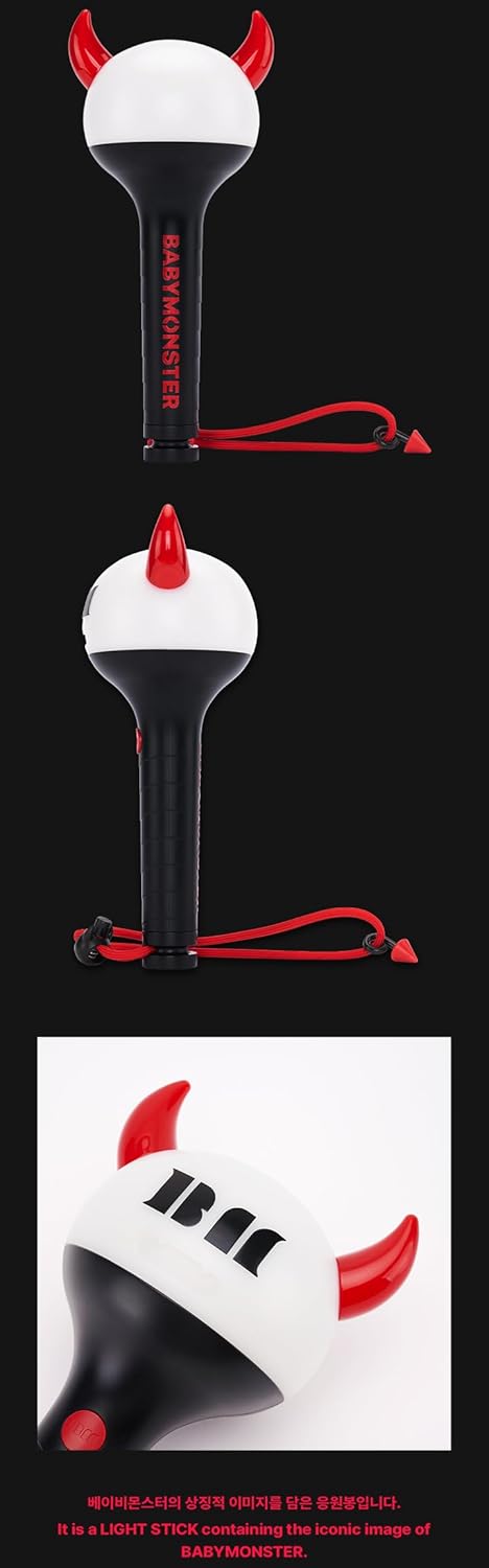 BABYMONSTER Official Fanlight with Tracking Red 1x1x2 inches Baby Shower Lightstick Album - Image 4