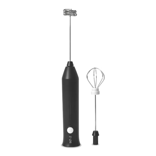 Salt AeroWhisk Classic Rechargeable Milk Frother | 3 Speed Modes | Egg Beater and Milk Frother Attachment | Powerful Motor with Long Lasting Battery (Black) - Image 1
