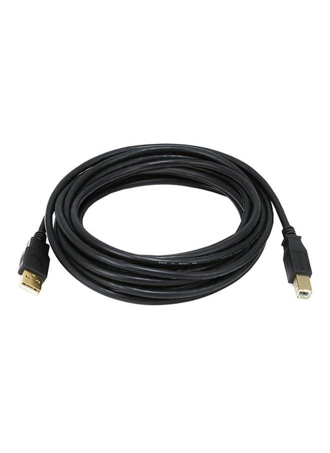 Monoprice USB-A Male to USB-B Male 2.0 Cable - 28/24AWG, Shielded, Gold Plated, 15 Feet, Black  - Image 4