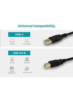 Monoprice USB-A Male to USB-B Male 2.0 Cable - 28/24AWG, Shielded, Gold Plated, 15 Feet, Black  - Image 5