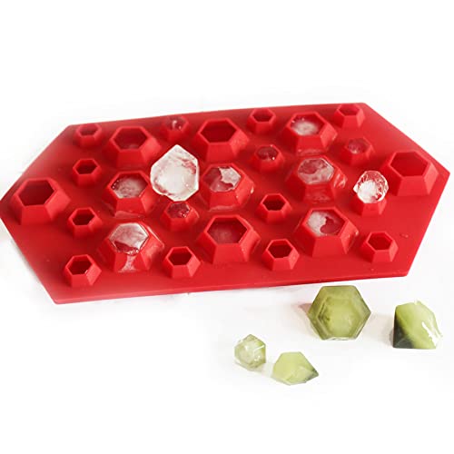 X-Haibei 3D Diamonds Small Gem Cool Ice Cube Jello Candy Epoxy Plaste Chocolate Silicone Mold Dia. 1.3inch / 0.7inch - Image 1