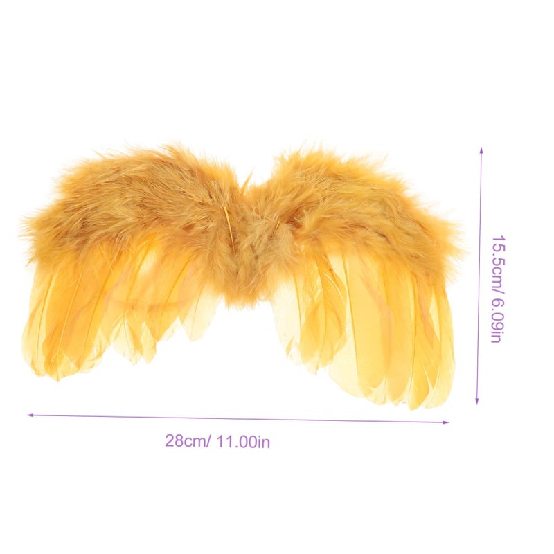 Soft Angel Wings With Gold Headband Newborn Photo Prop Costume Lightweight Comfortable - Image 3