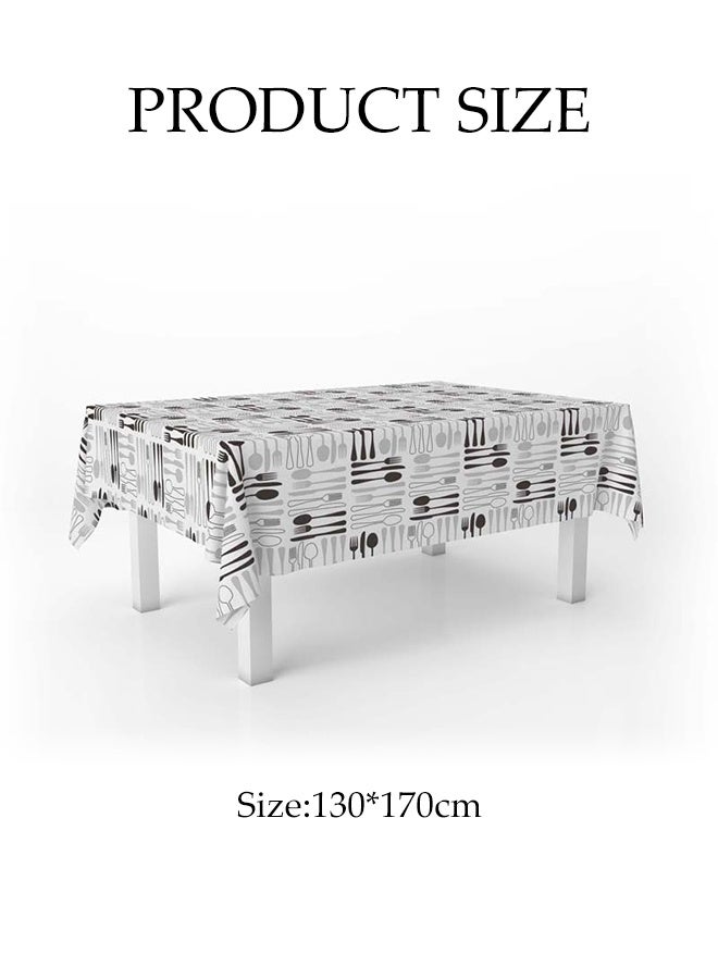 DUNISO Rectangular tablecloth, oil and waterproof tablecloth, dustproof coffee table tablecloth, heat-resistant and wear-resistant, suitable for dining tables, desks, dressing tables, counters, coffee tables, 130*170cm - Image 2