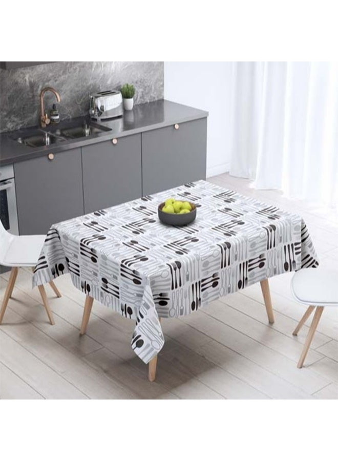 DUNISO Rectangular tablecloth, oil and waterproof tablecloth, dustproof coffee table tablecloth, heat-resistant and wear-resistant, suitable for dining tables, desks, dressing tables, counters, coffee tables, 130*170cm - Image 1