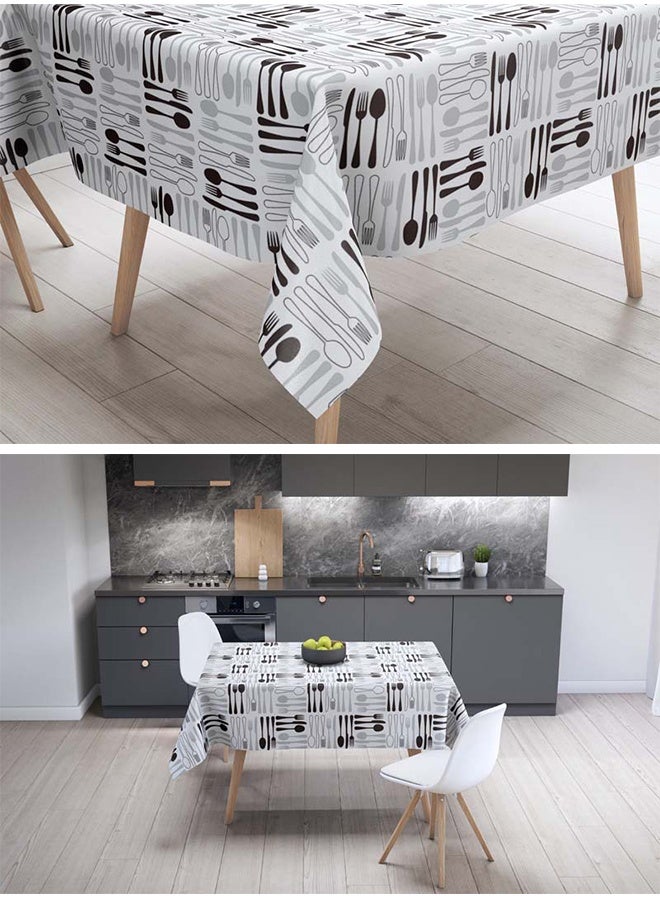 DUNISO Rectangular tablecloth, oil and waterproof tablecloth, dustproof coffee table tablecloth, heat-resistant and wear-resistant, suitable for dining tables, desks, dressing tables, counters, coffee tables, 130*170cm - Image 5