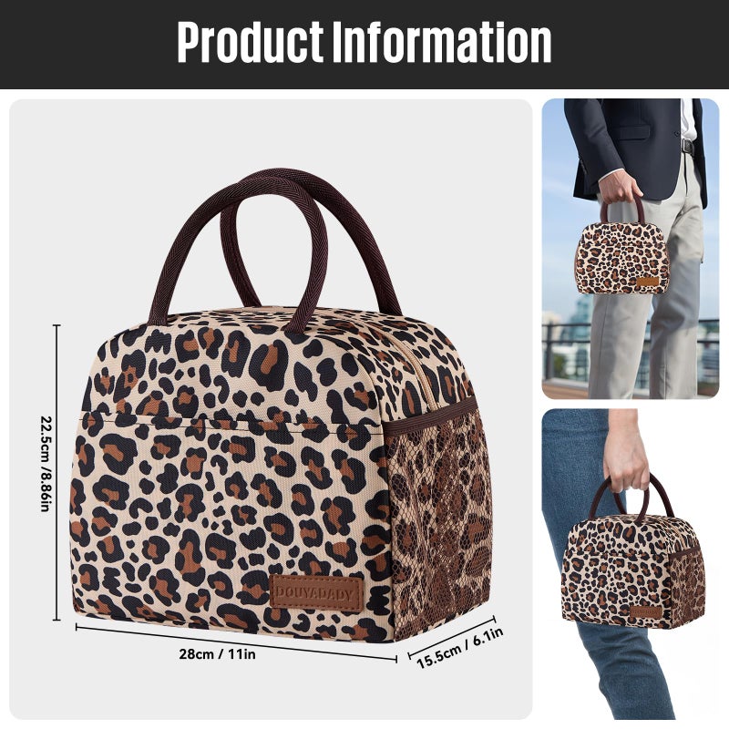 douyadady Lunch Bag Women/Men Lunch Box Women/Men (leopard) - Image 2