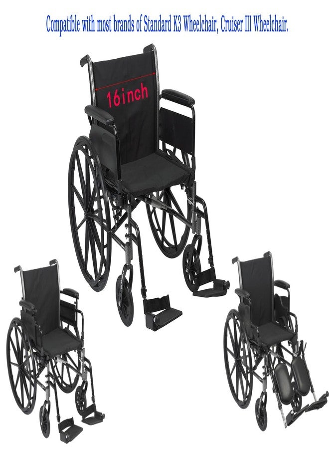 ForconMed Cruiser iii Wheelchair Replacement Back,16"*17",Nylon Fabric,Back Storage Bag,Velcro,Back pad Width 16"*Height 17",Universal 16 inch K3 Wheelchair Back, W/Hardware,Replacement Parts,(1Ea,Black) - Image 3