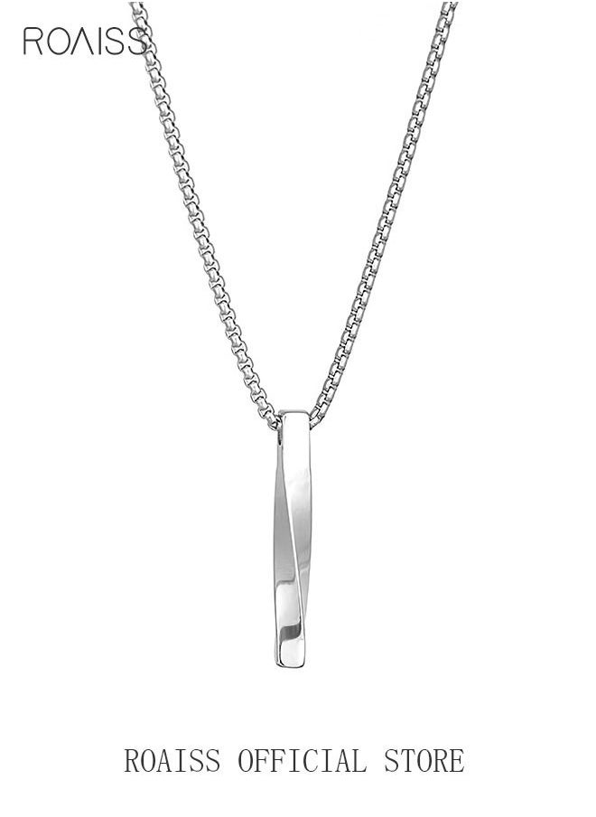 roaiss Casual Stylish Spiral Pendant Necklace Cool Sweater Chain for Men Women Silver  - Image 3