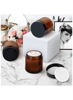 SKYLINK 12Pack 4oz Thick Amber Round Glass Jars with 2 Types of Lids – Refillable Thick Glass Containers for Candles, Canning, Food Storage, Cream, Lotion, Body Butter, and DIY Beauty Products  - Image 4