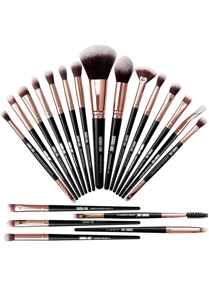 طقم فرش 20 قطعة - Black & Rose+باليت آيشادو 35 لون MAKEUP STUDIO:+بوكس رموش 7 أزواج طبيعية: - Image 5