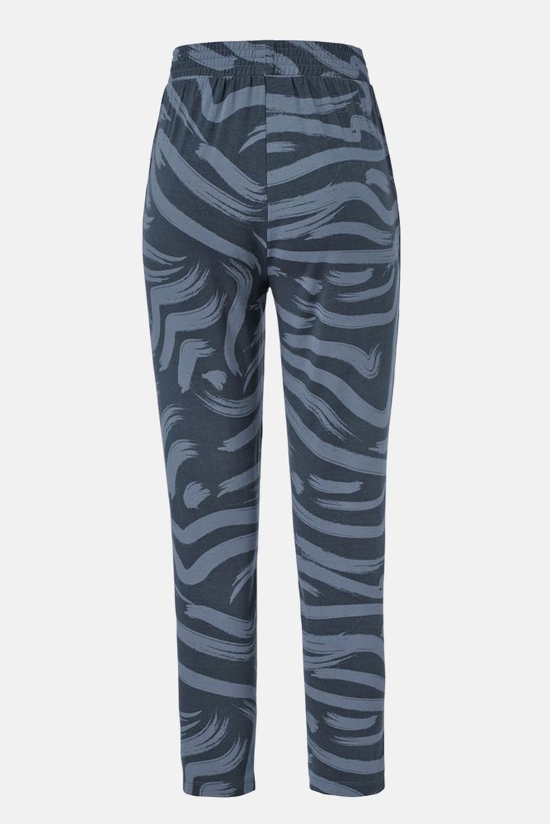 Tchibo Women Printed Pull On Pajama Pants, Navy - Image 2